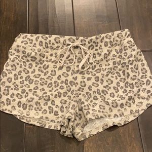 Gray cheetah print shorts